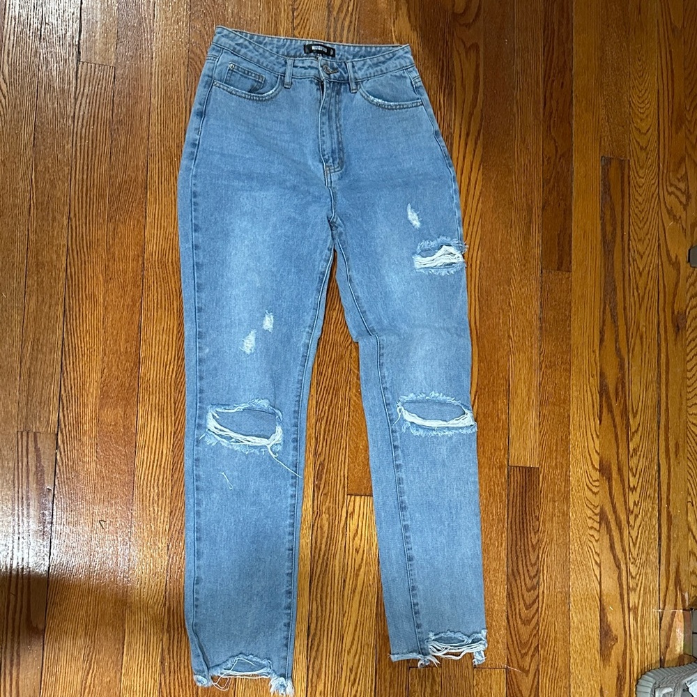 Missguided Distressed Blue Jeans
